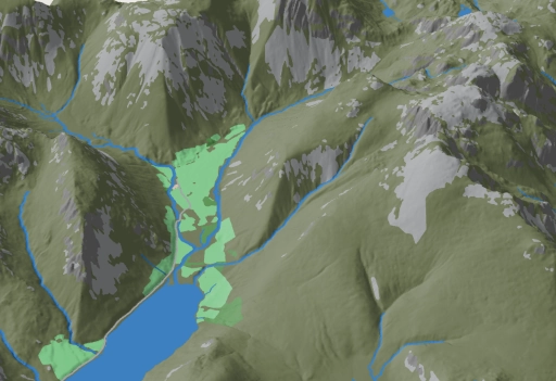 A 3D printed map of Wasdale, seen from the south